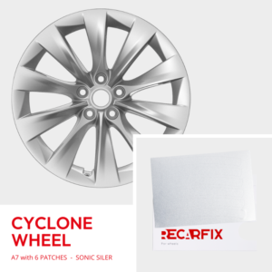 Tesla Model X - Velgschade patch Cyclone Wheel Sonic Silver