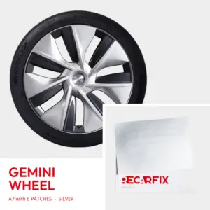 Tesla Model Y -  Velgschade patch Gemini Wheel silver