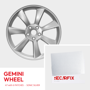 Tesla Model 3 - Velgschade patch Gemini Wheel Sonic silver