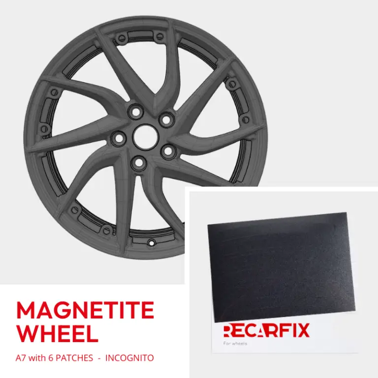 Tesla Model S – Wheel damage patch Magnetite Wheel Incognito