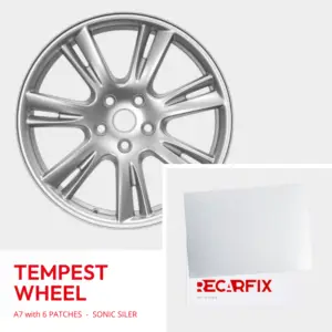 Tesla Model S - Velgschade patch Tempest Wheel Sonic Silver
