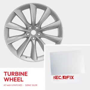 Tesla Model S - Velgschade patch Turbine Wheel Sonic Silver