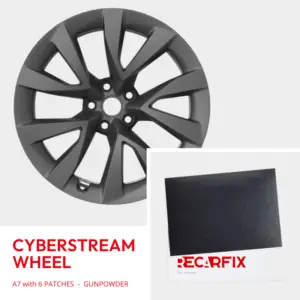 Tesla Model X - Velgschade patch Cyberstream Wheel Gunpowder